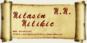 Milašin Milikić vizit kartica